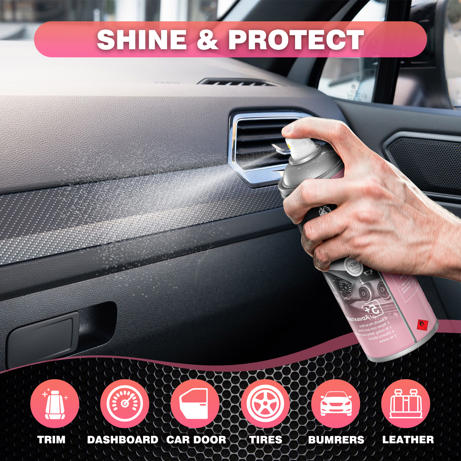 Buy 3 Get Free Shipping | DONKEYPRO Car Interior Cleaner Spray 15oz Anti-UV Polish & Protect - Image 7